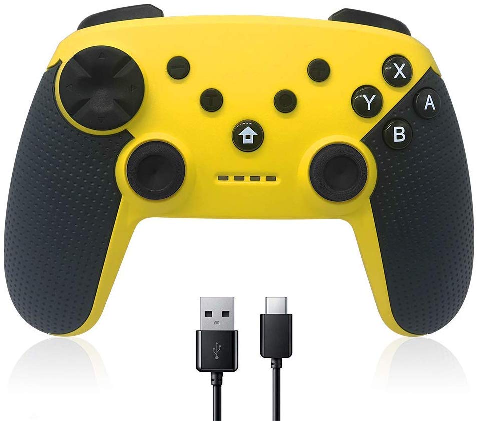 Lioeo Pro Switch Wireless Controller Yellow Gaming Gamepads Remote Joystics Wireless for Nintendo Switch Games Accessories for Nintendo Switch, Windows PC